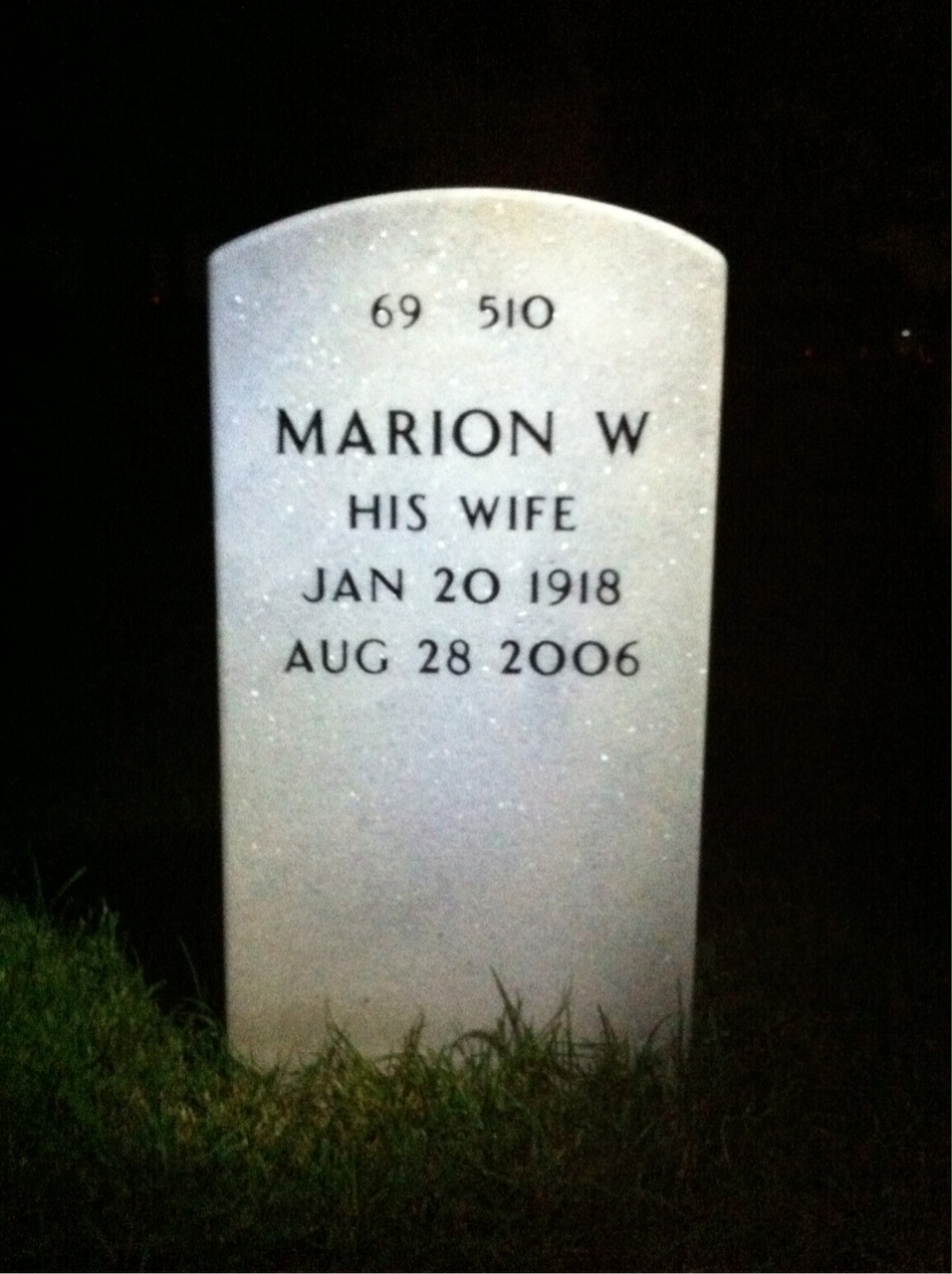 Back of headstone — Ralph Barlen