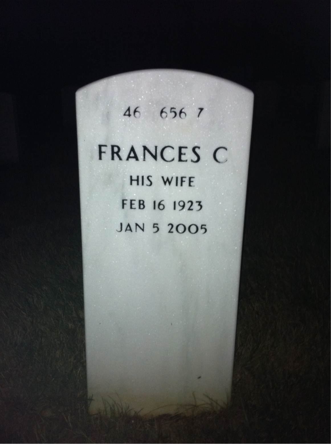 Back of headstone — Charles Driscoll
