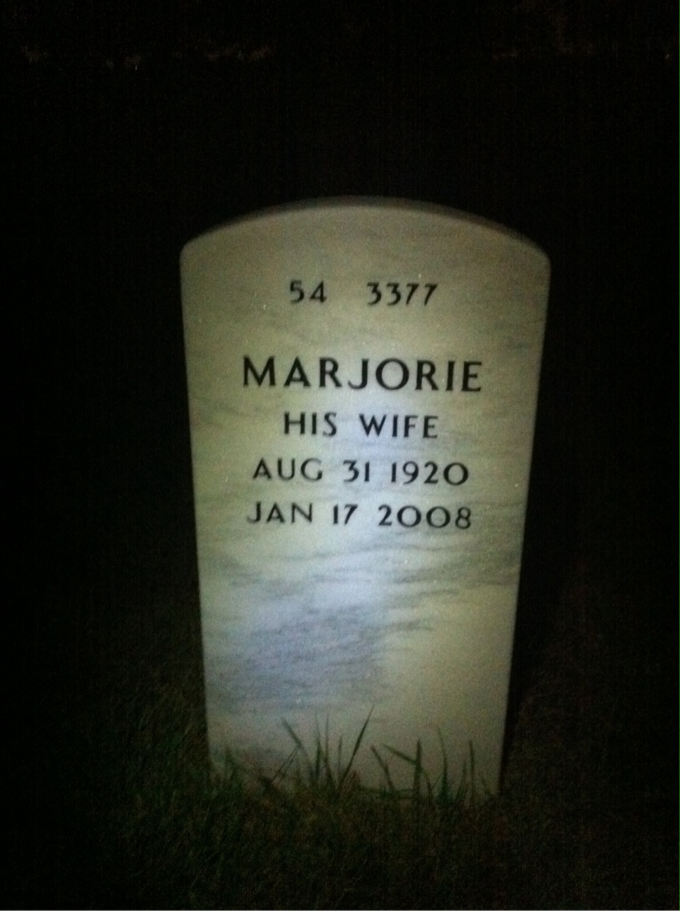 Back of headstone — Howard Holt