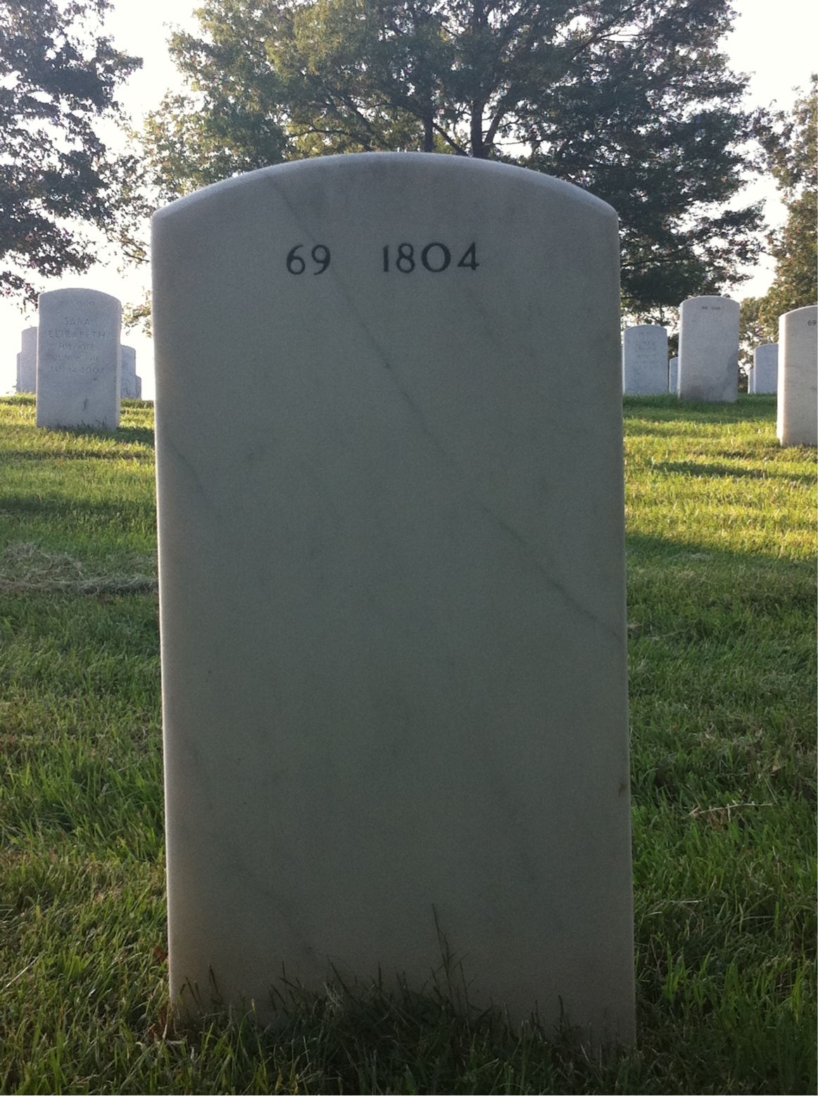 Back of headstone — Robert Miller