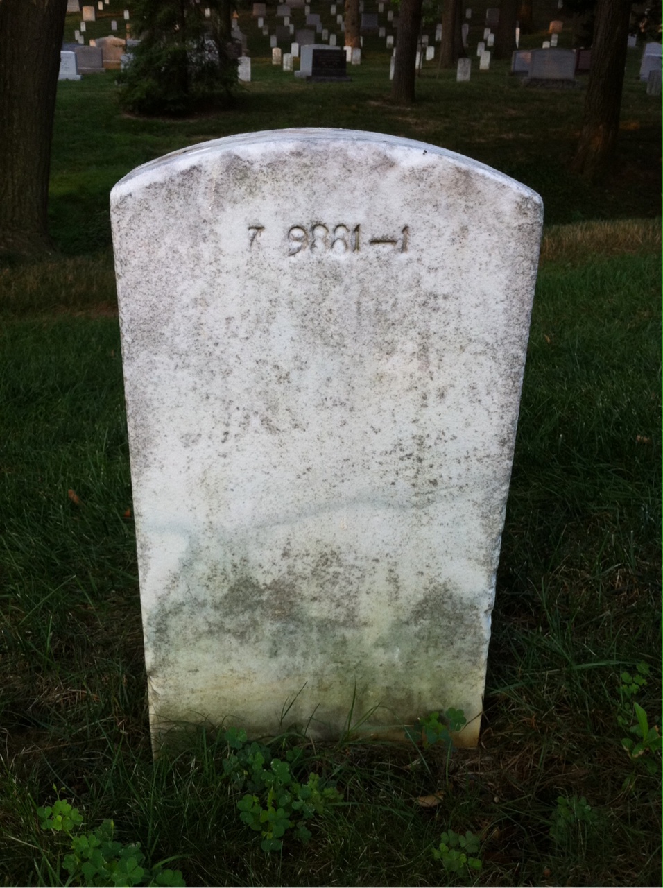 Back of headstone — John Crocker