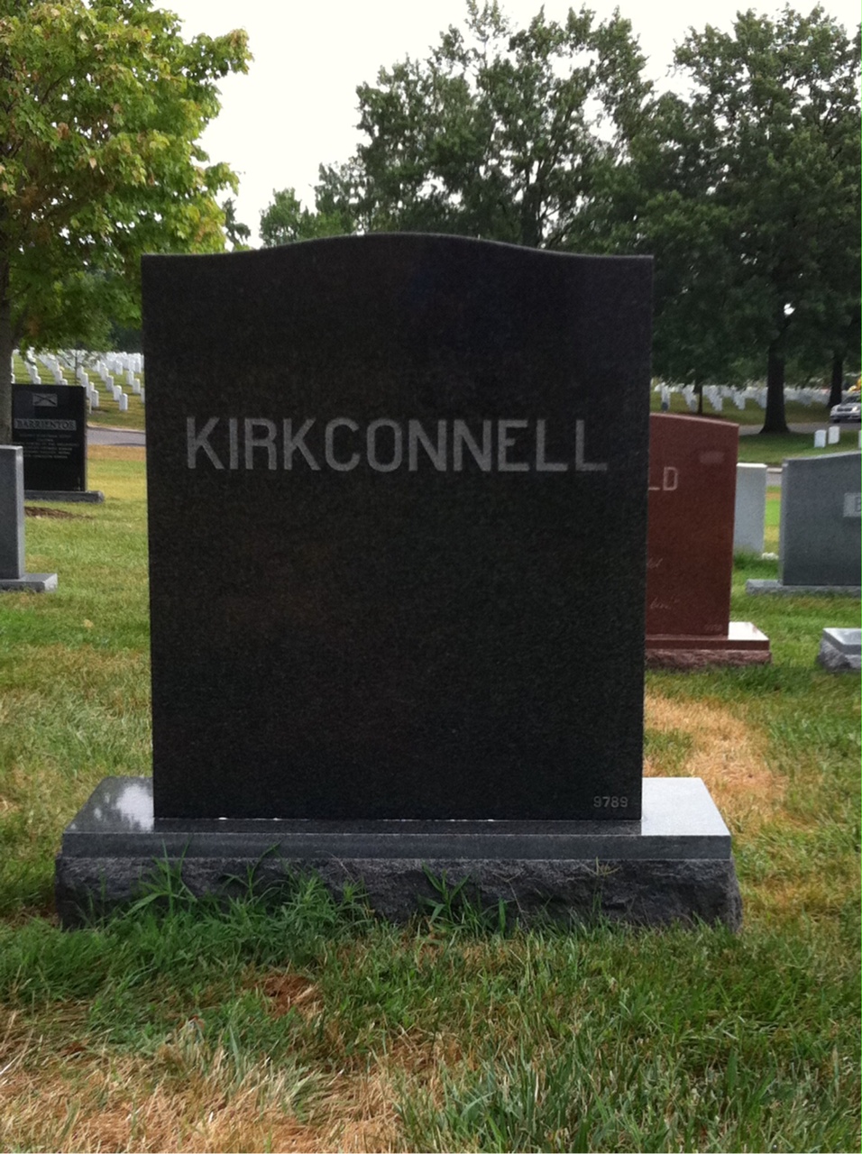 Back of headstone — William Bayliss Kirkconnell
