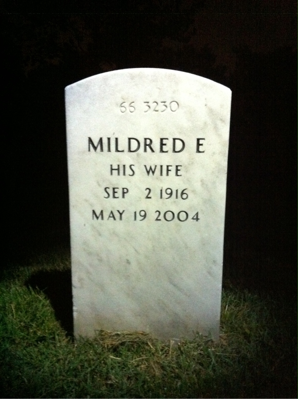 Back of headstone — Harry Johnson