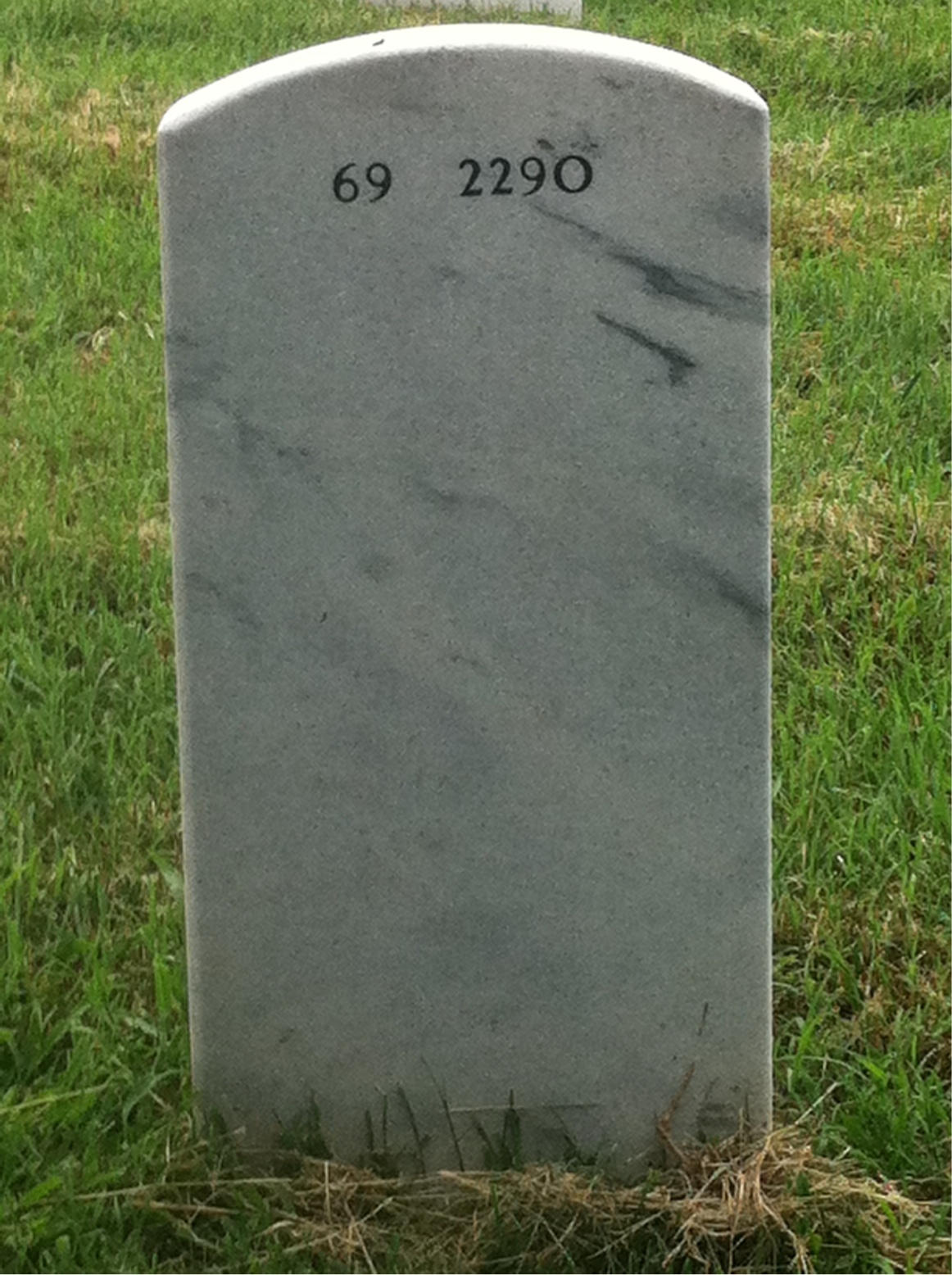 Back of headstone — John Sasfai