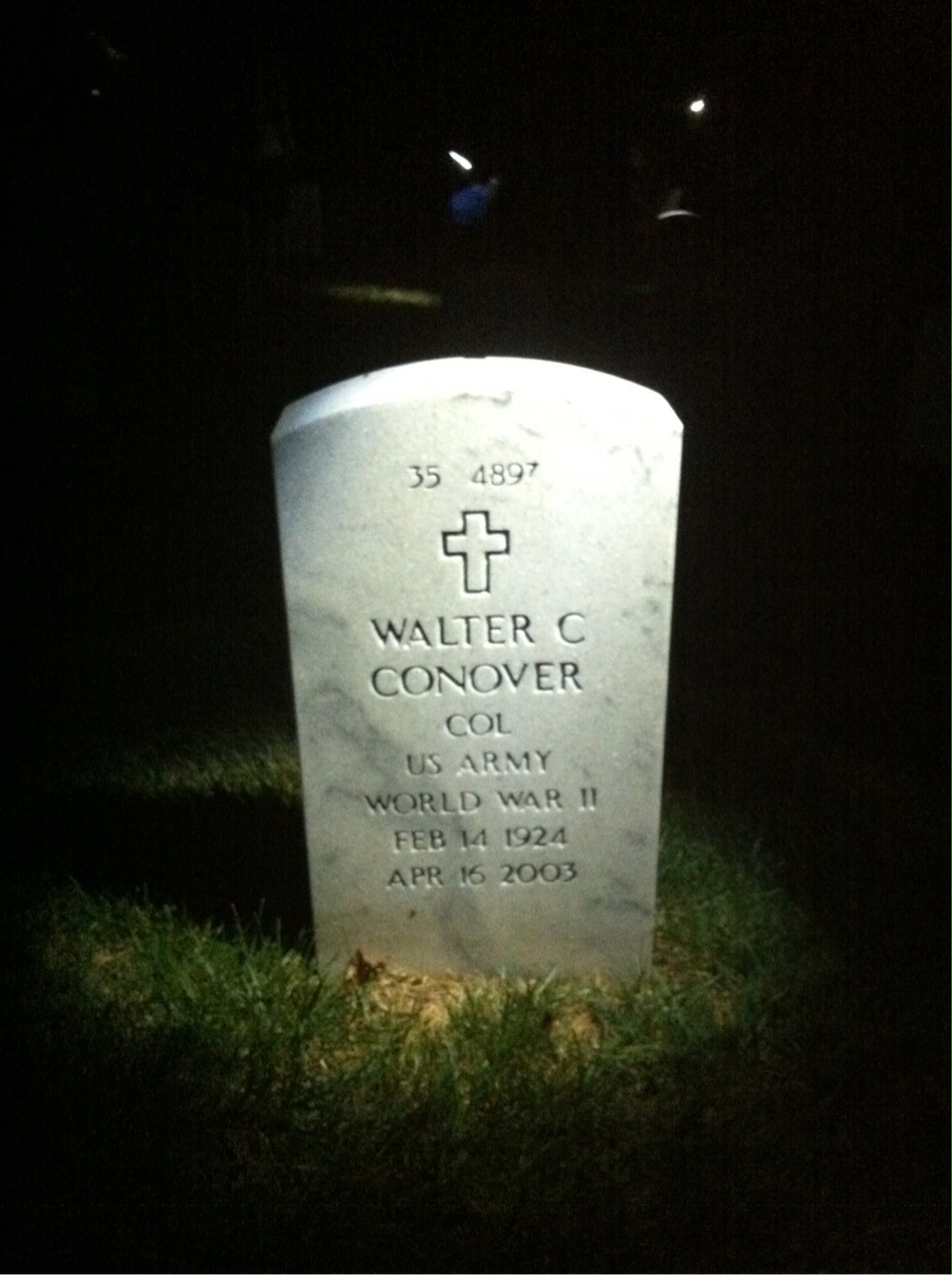 Back of headstone — Frances Conover