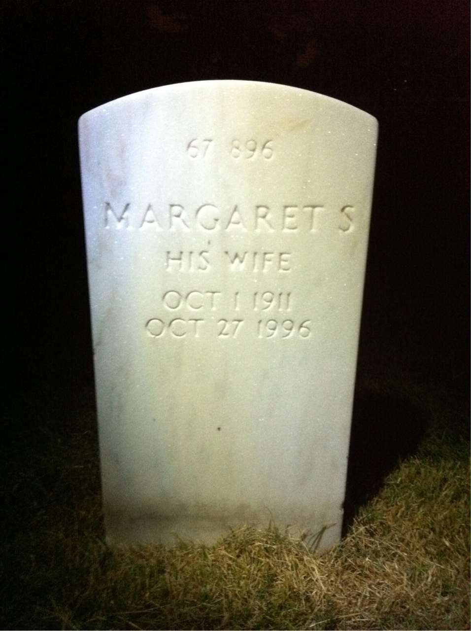Back of headstone — Trusal B Cantrall