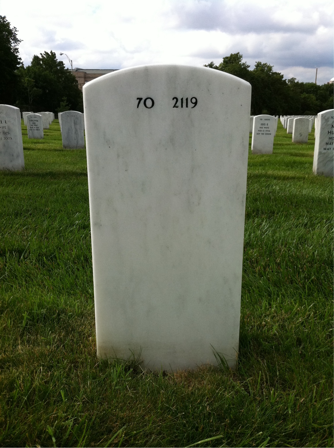 Back of headstone — Elvira Hann