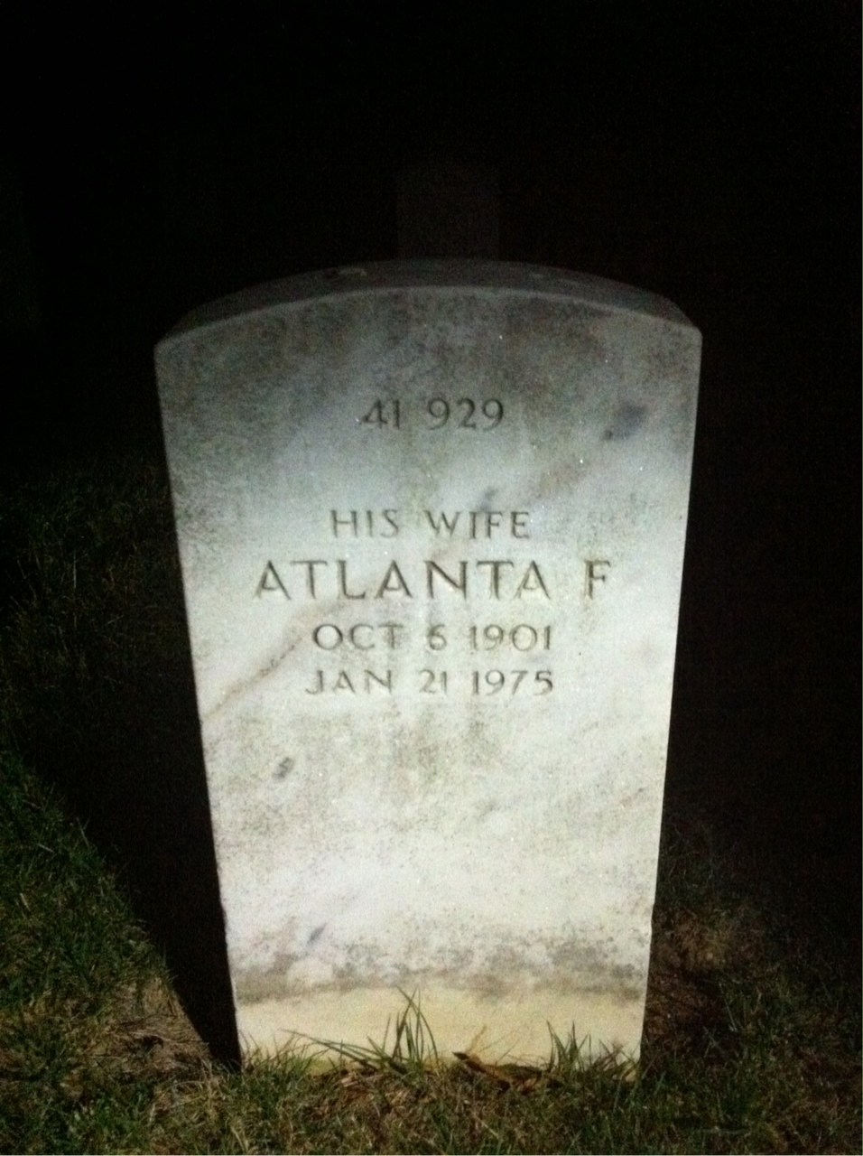 Back of headstone — Ambrose Justice