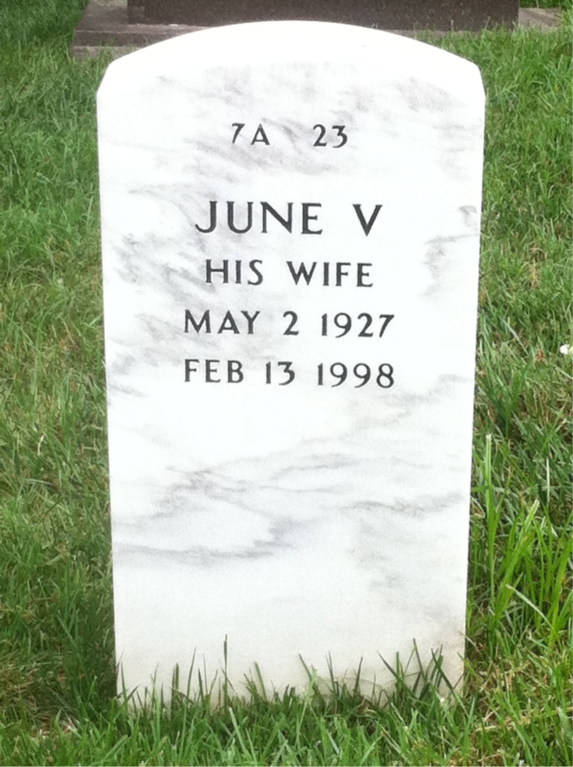 Back of headstone — Gordon Larson