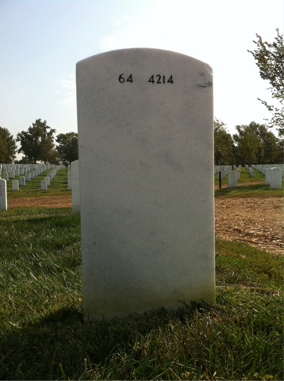Back of headstone — Frederick Glaesner