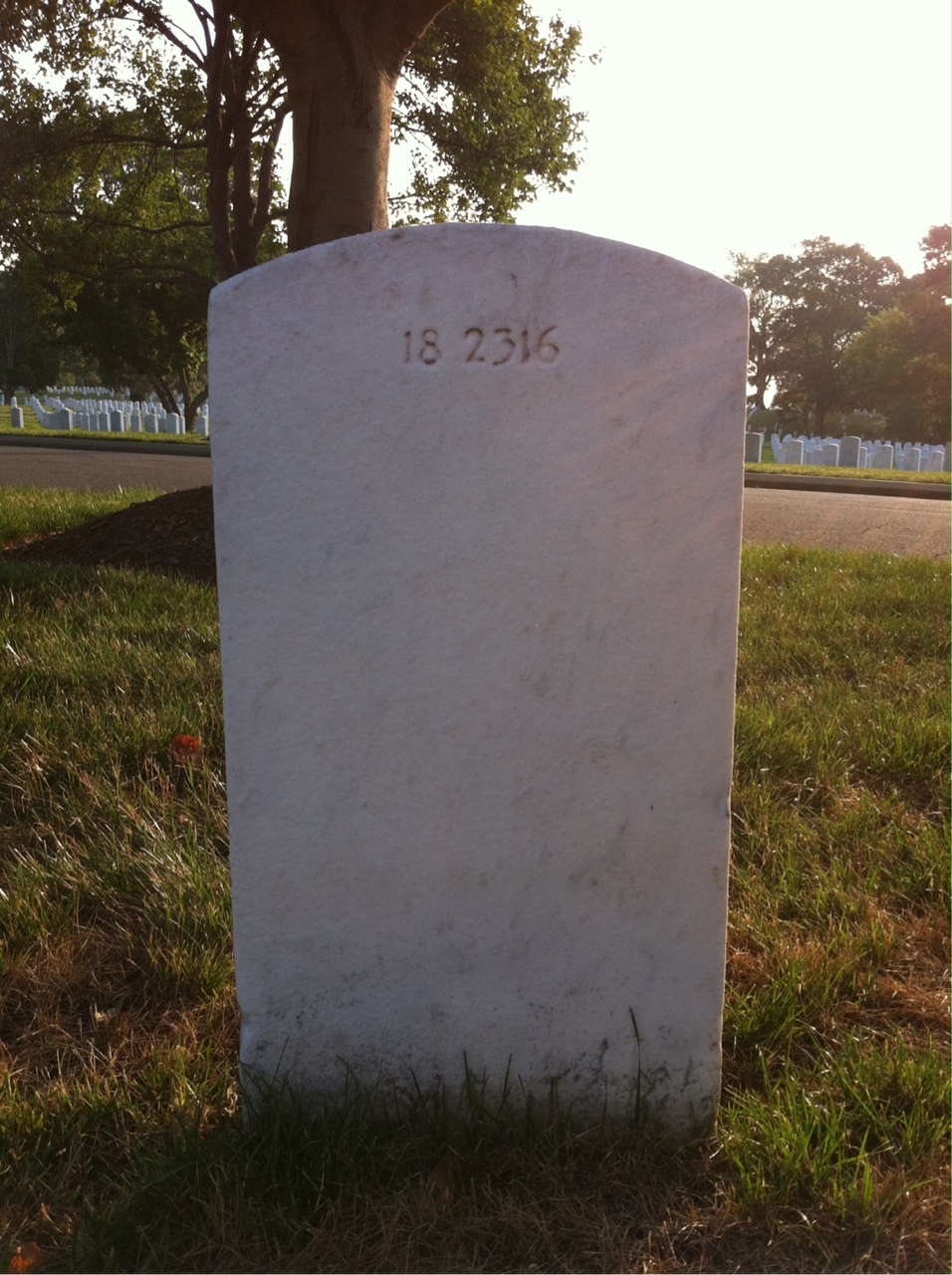 Back of headstone — Robert Miller
