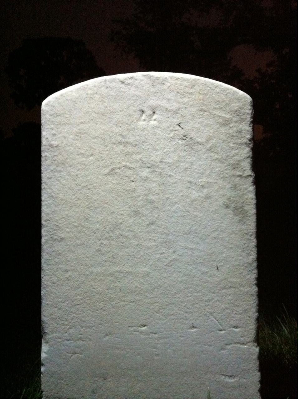 Back of headstone — William Mitchell