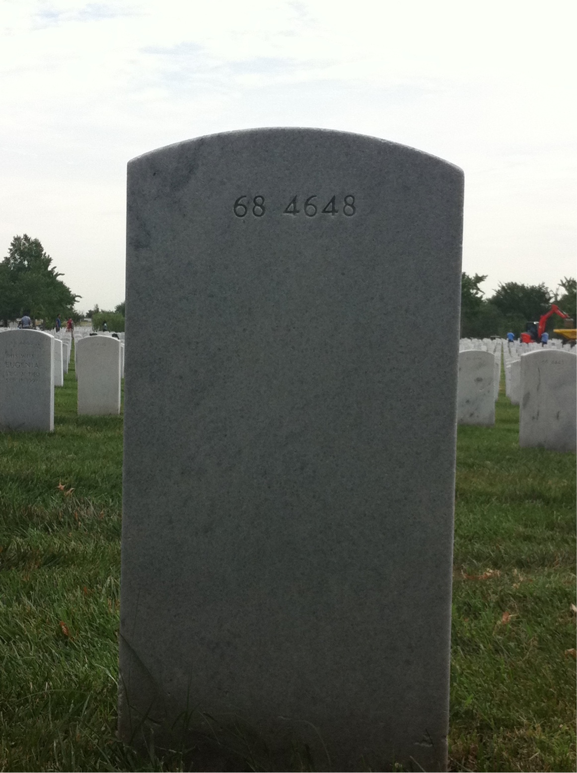 Back of headstone — Wallace Adams