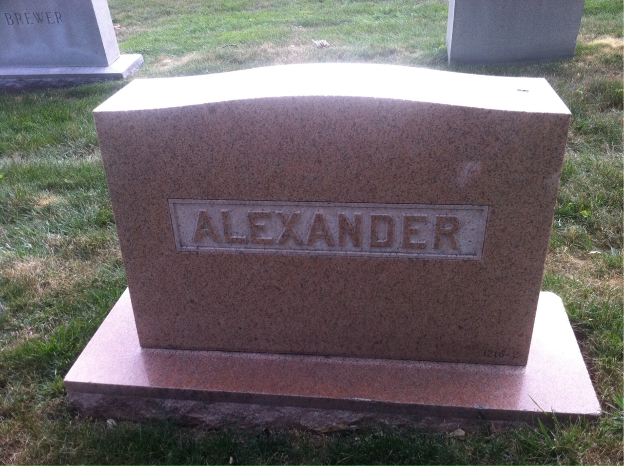 Back of headstone — Beatina Alexander