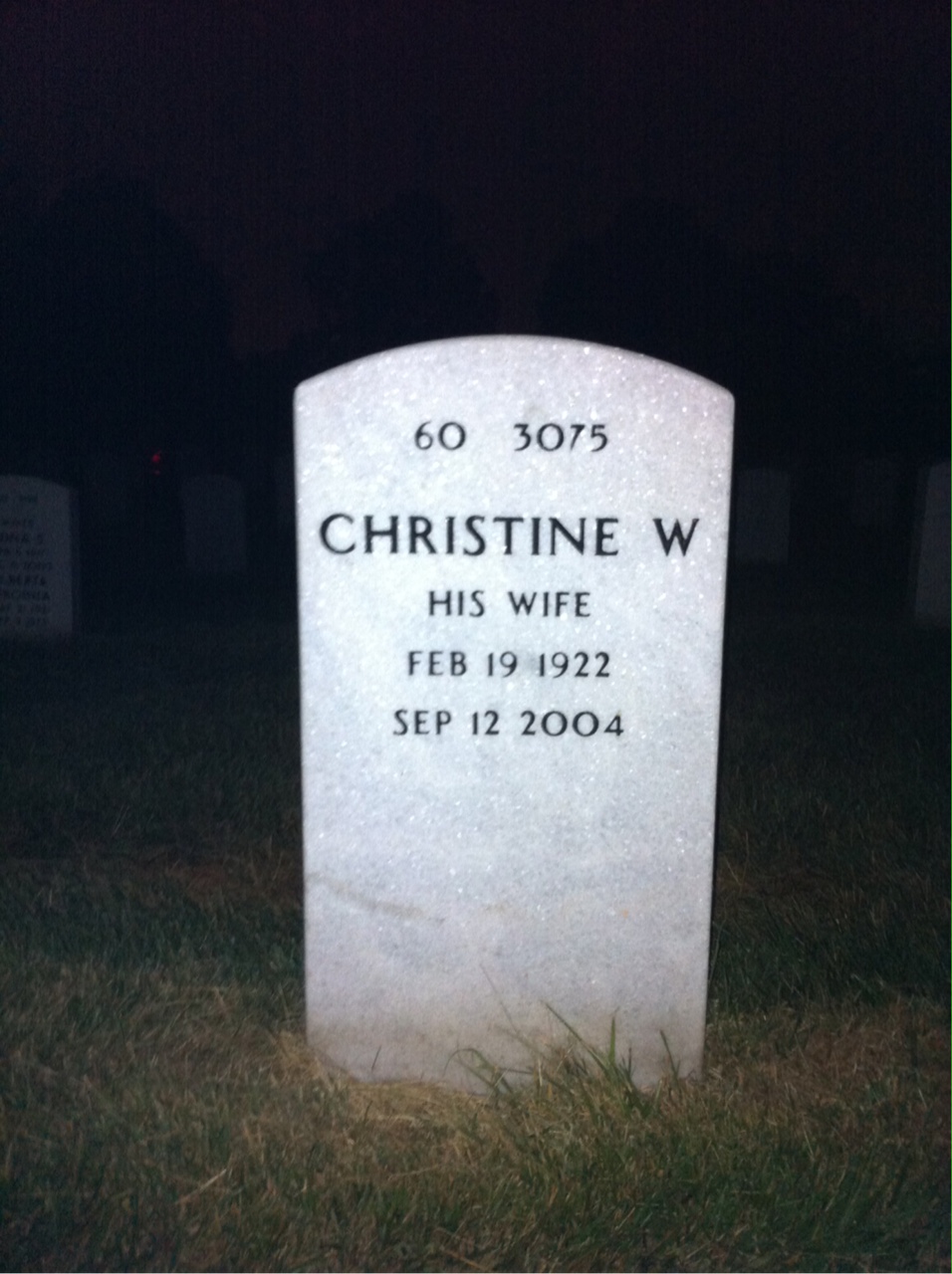 Back of headstone — Norman Spry