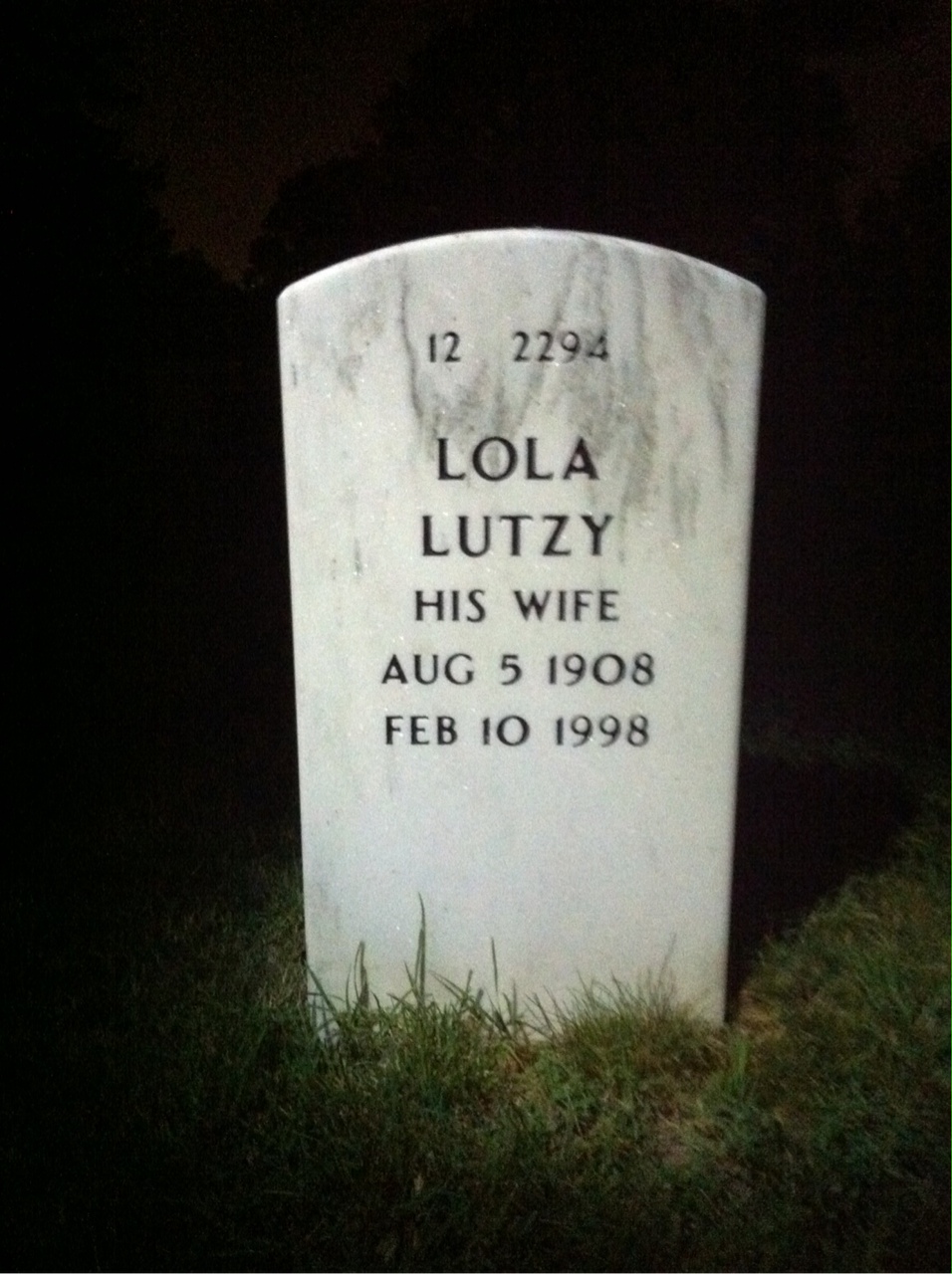 Back of headstone — Arthur Foran