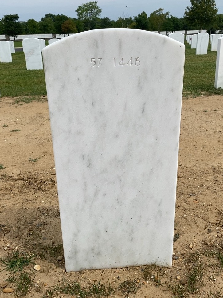 Back of headstone — William Brooke Fox