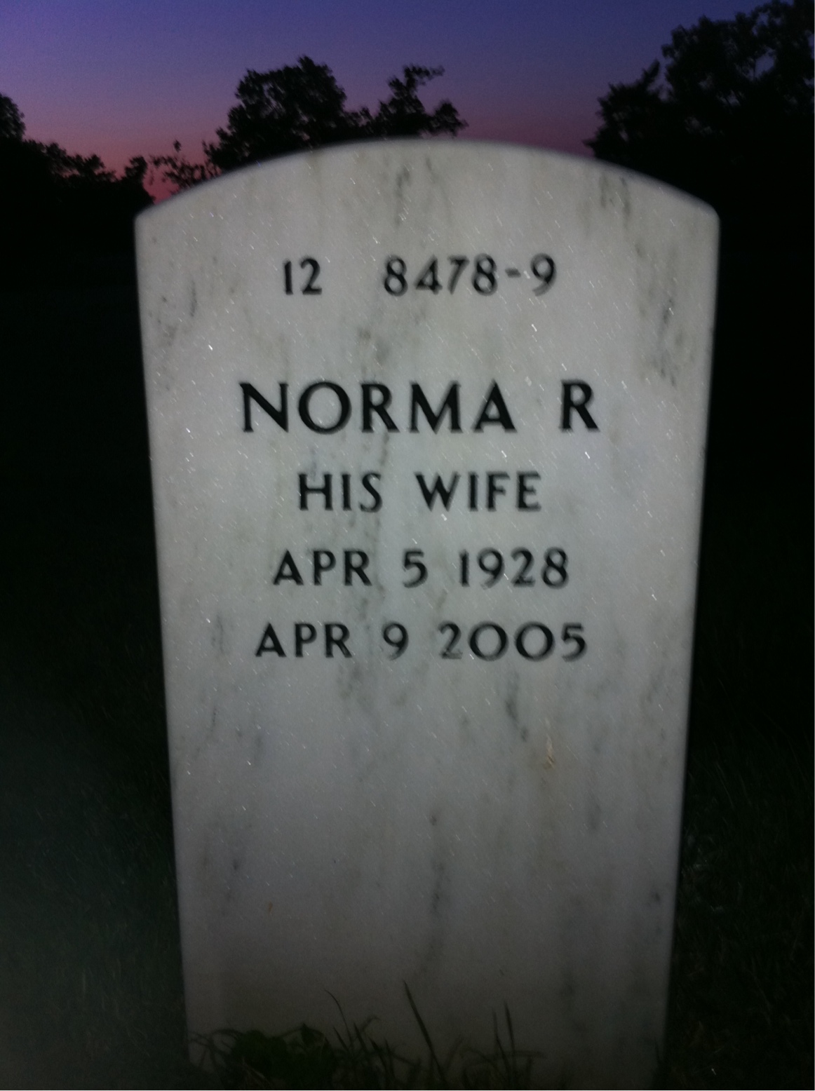 Back of headstone — William Barger