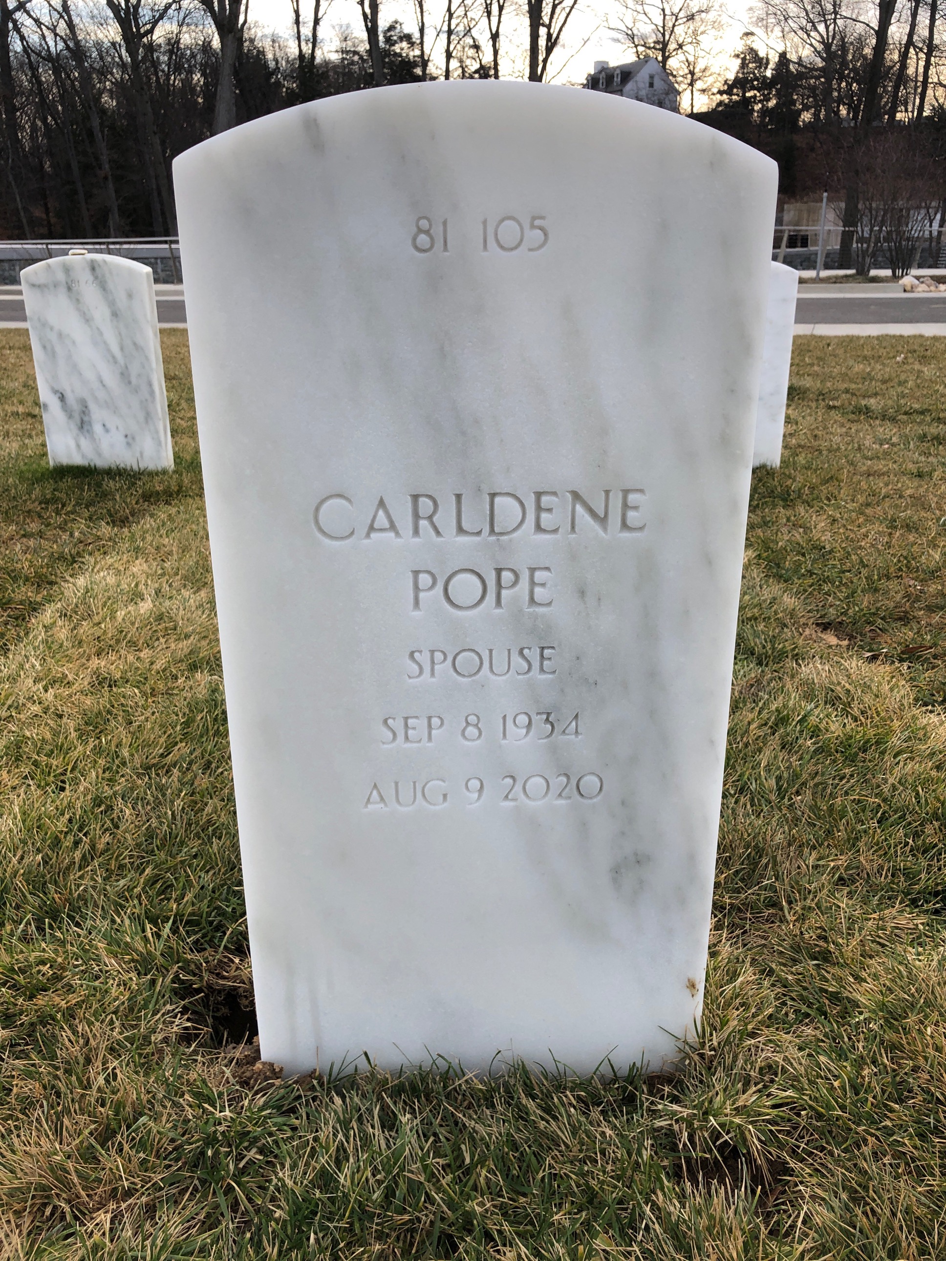 Back of headstone — Bobby Adcock
