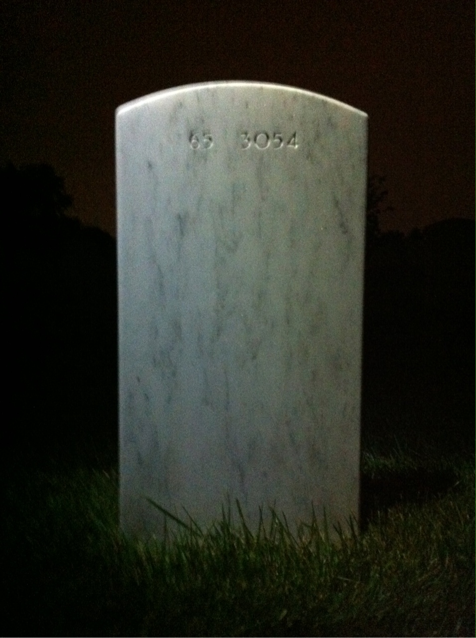 Back of headstone — Warner Bracken