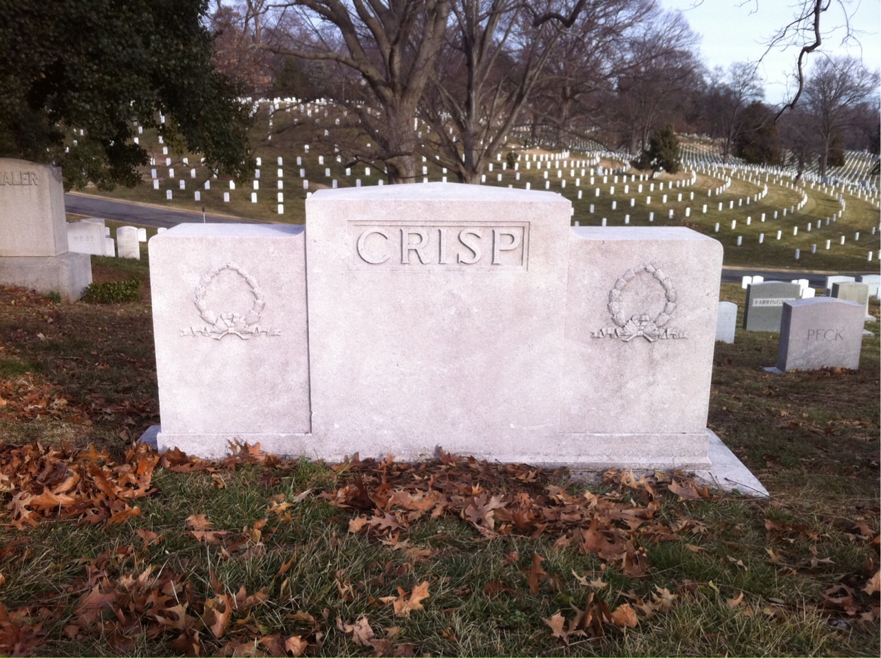 Back of headstone — Donald Crisp