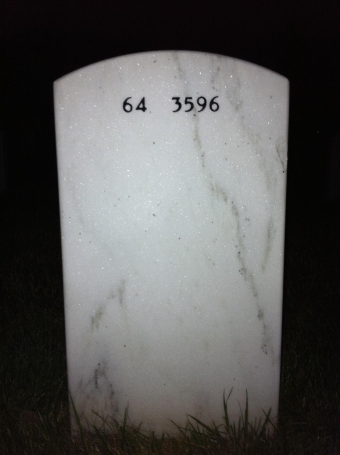 Back of headstone — Raymond Lambert