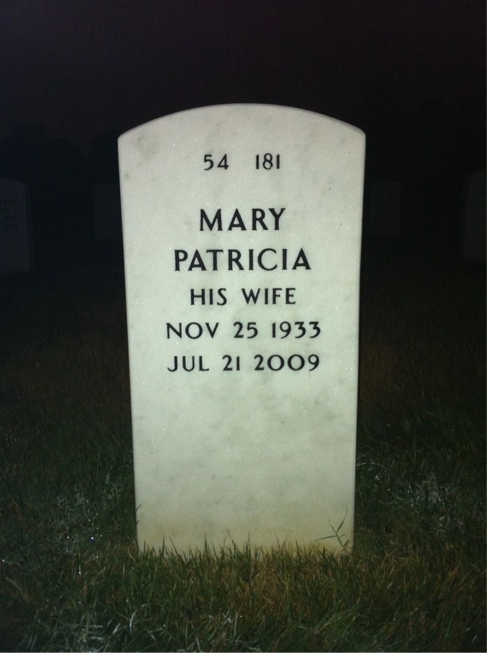Back of headstone — Thomas Mcmonagle