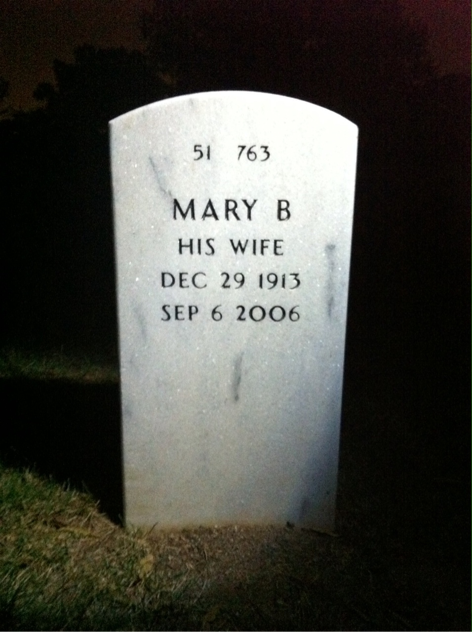 Back of headstone — Joseph Mikilia