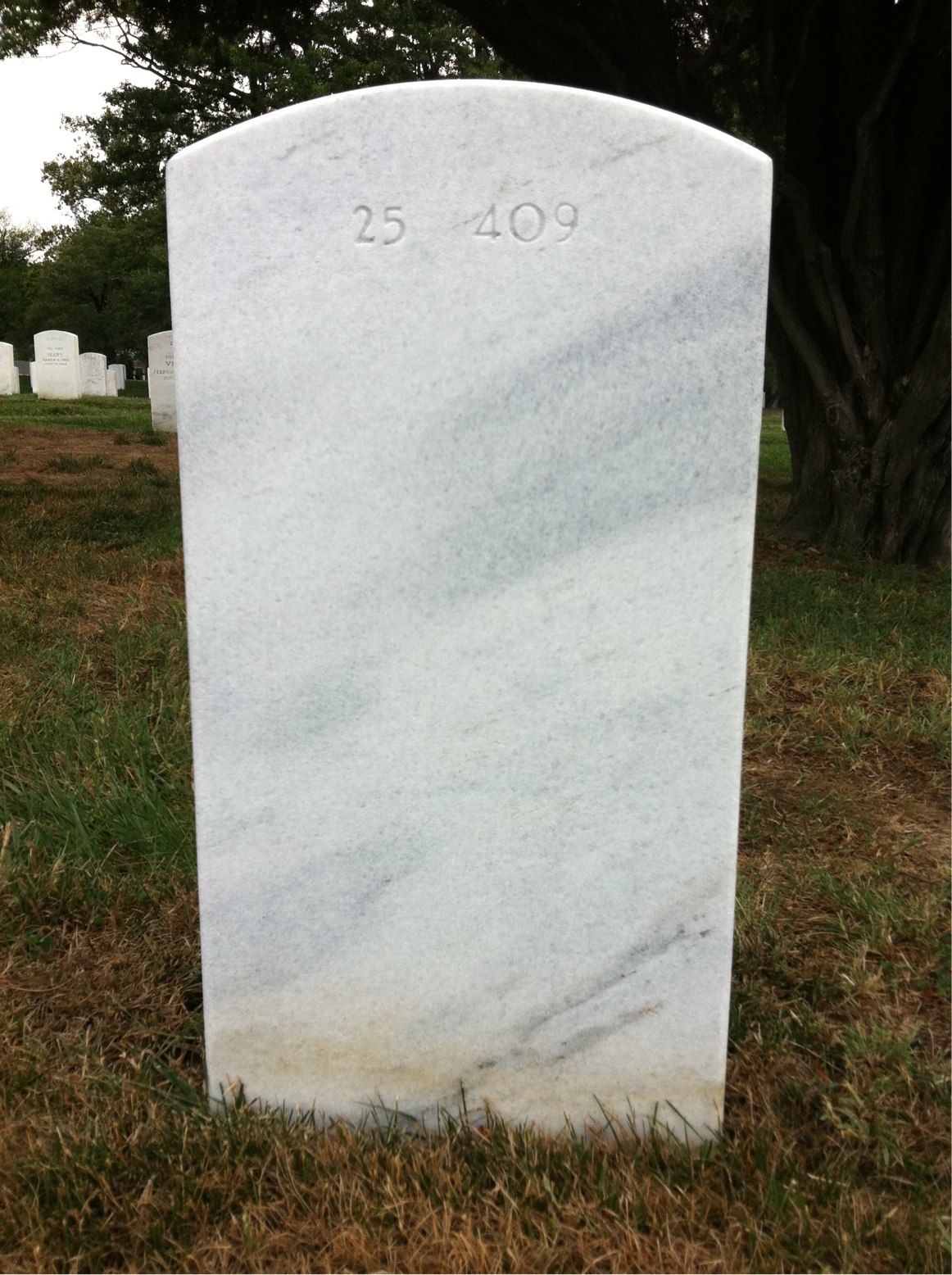 Back of headstone — Samuel Moss
