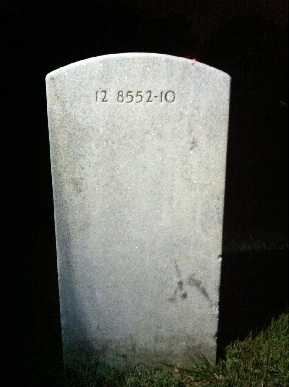 Back of headstone — John Adams