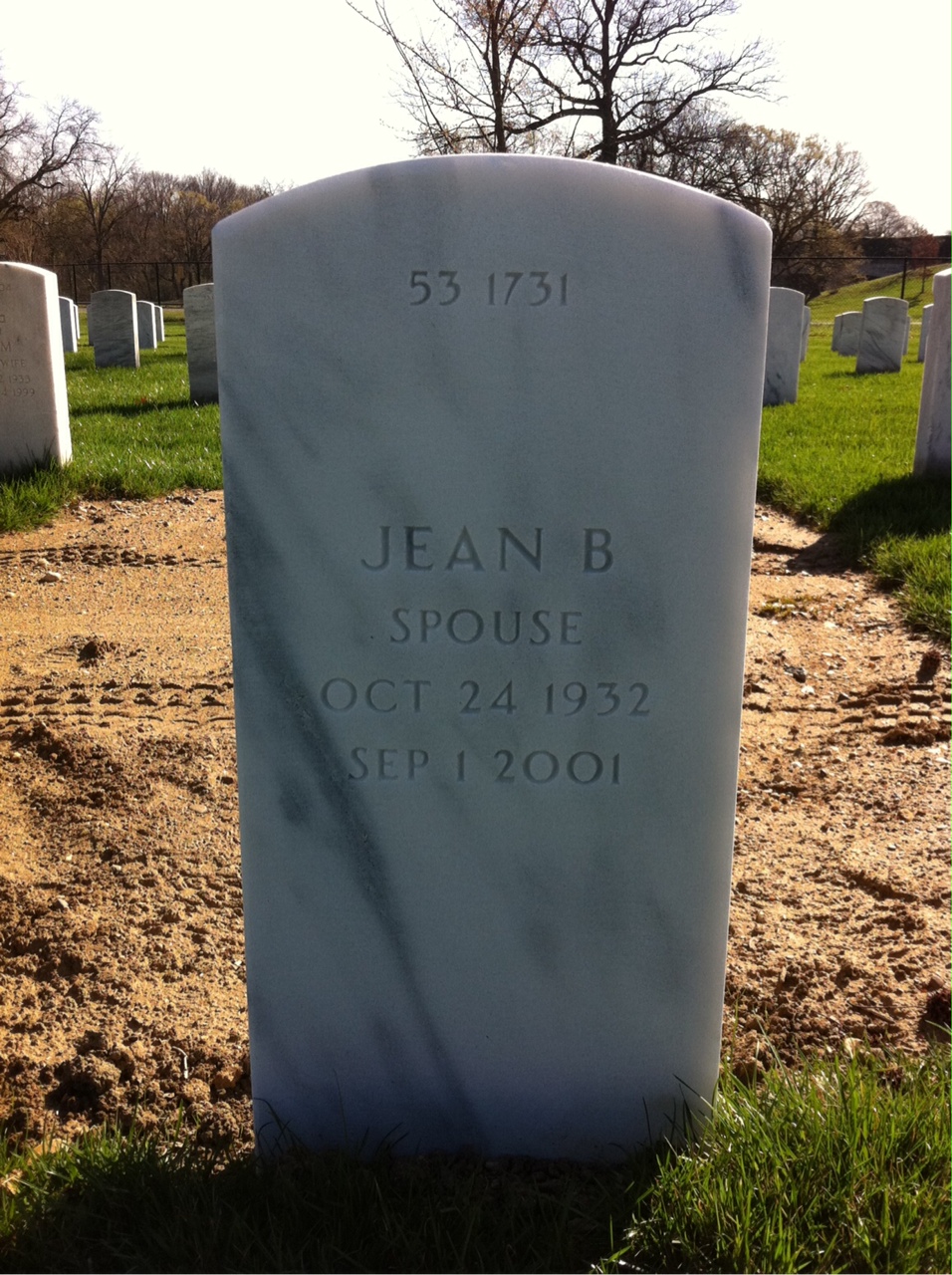 Back of headstone — Donald Moore