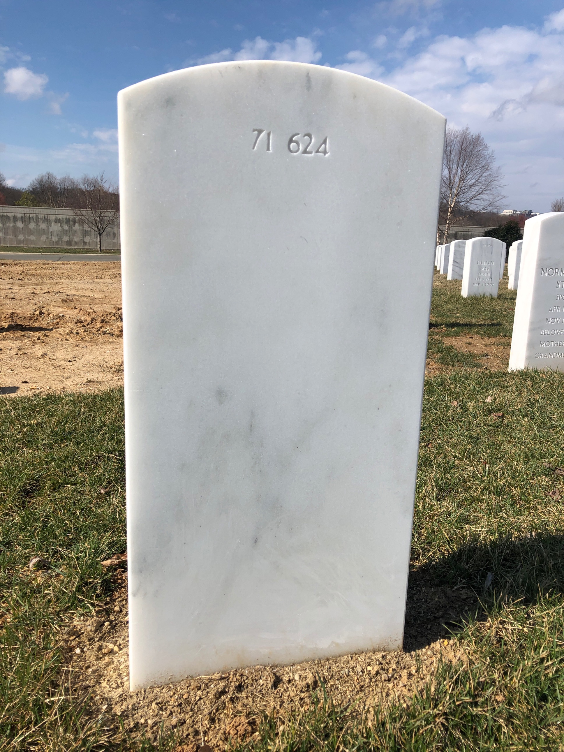Back of headstone — Charles Mullins