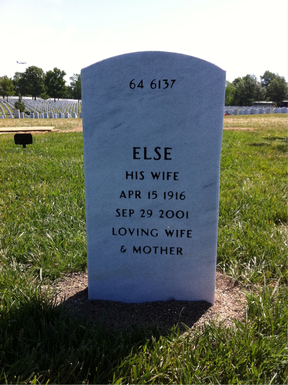 Back of headstone — William S Hart