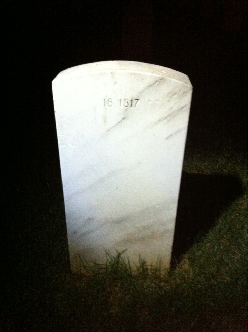Back of headstone — Edward Mills