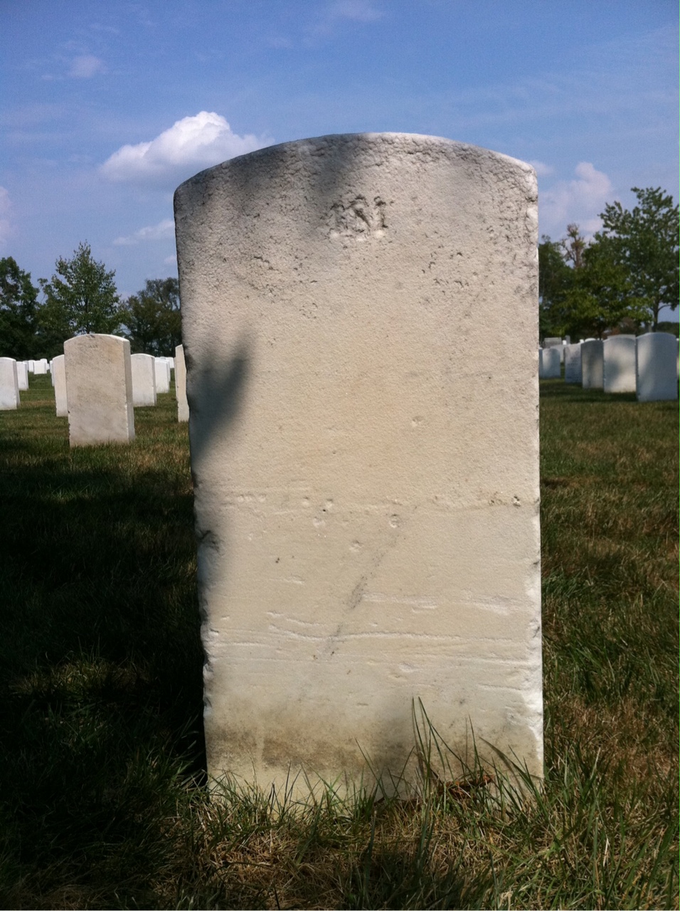 Back of headstone — Infant Allerton