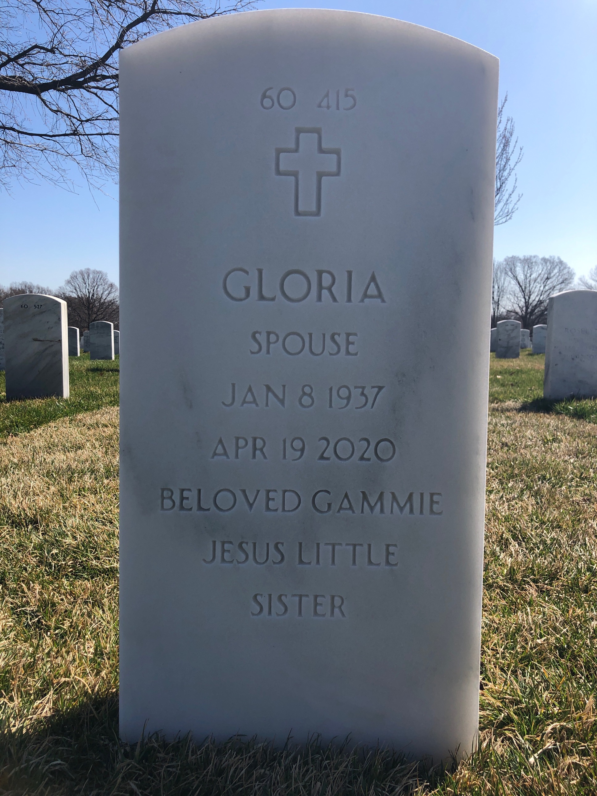 Back of headstone — Wade Henderson