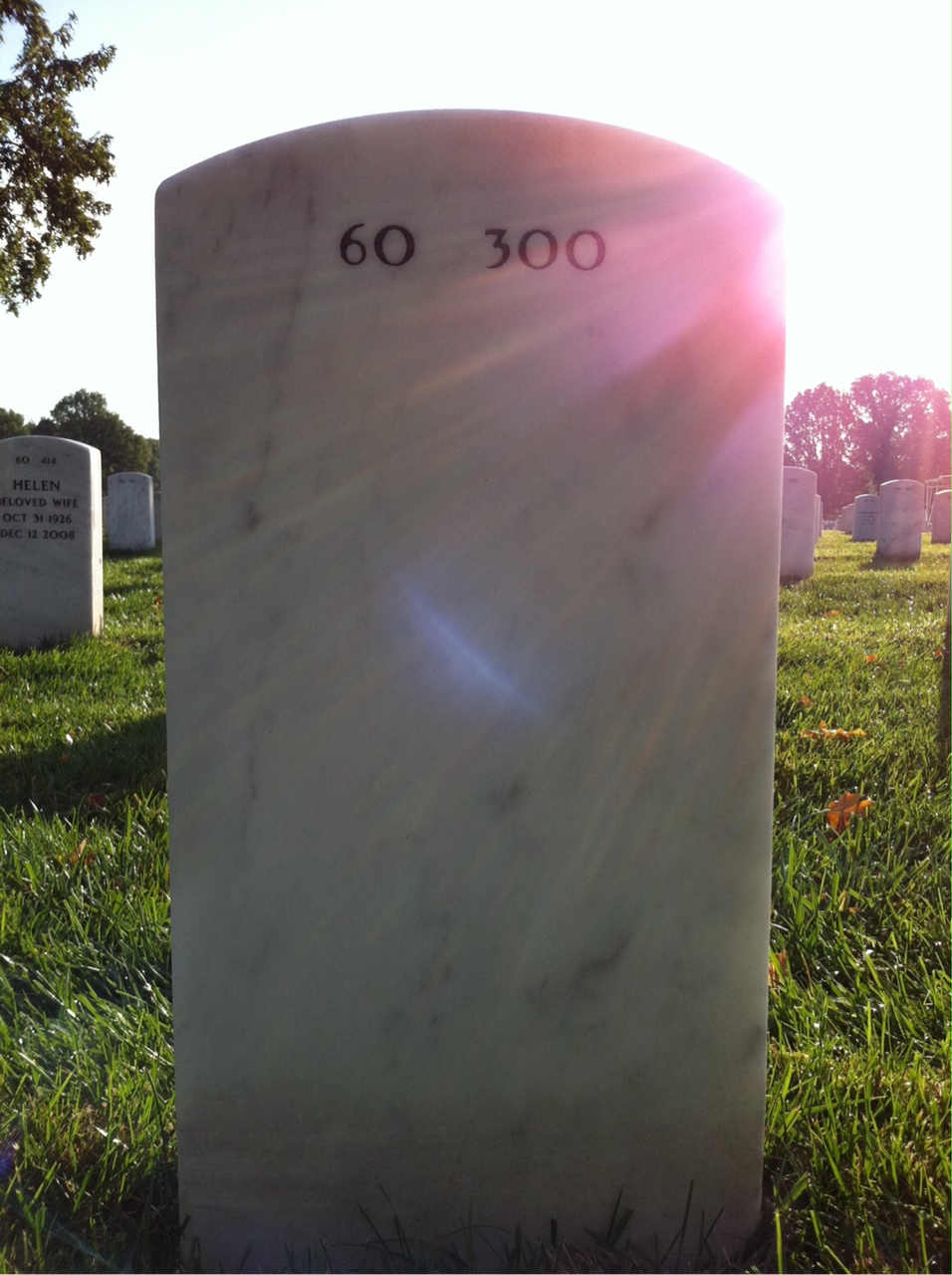 Back of headstone — Lawrence Biron