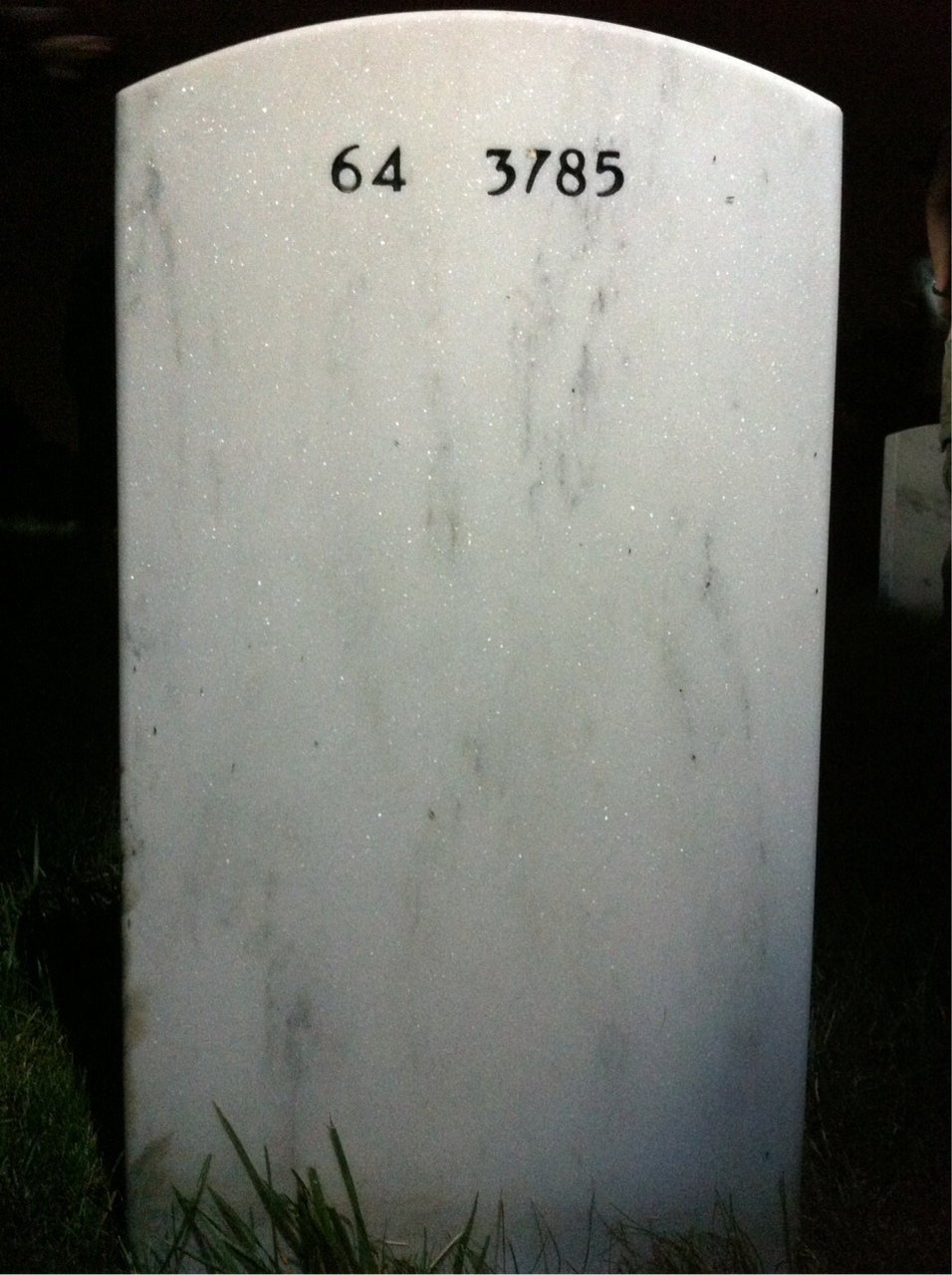 Back of headstone — Grover Koontz