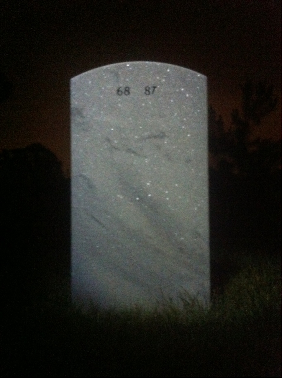 Back of headstone — Virginia Coombes
