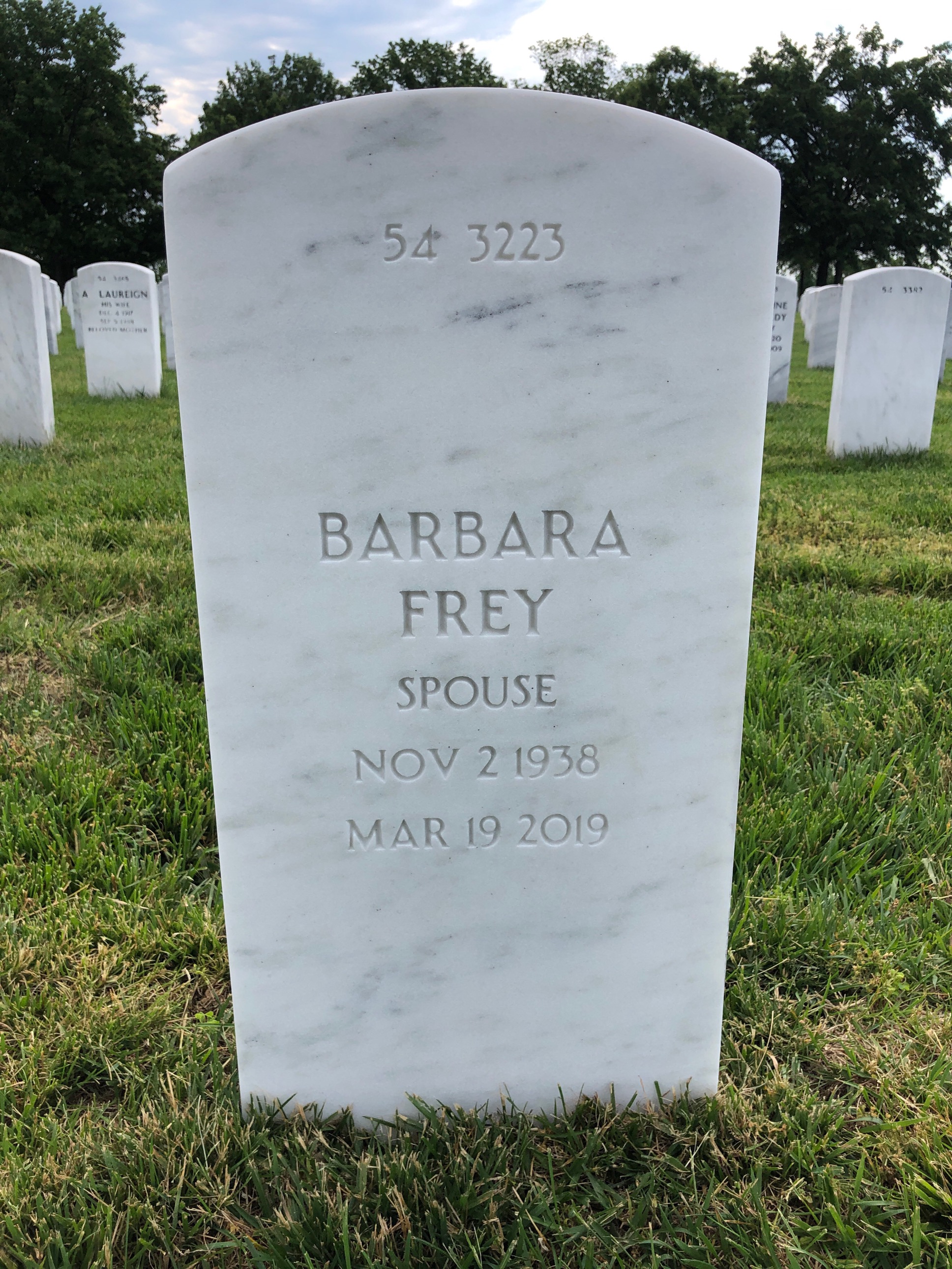 Back of headstone — Wayne Herr