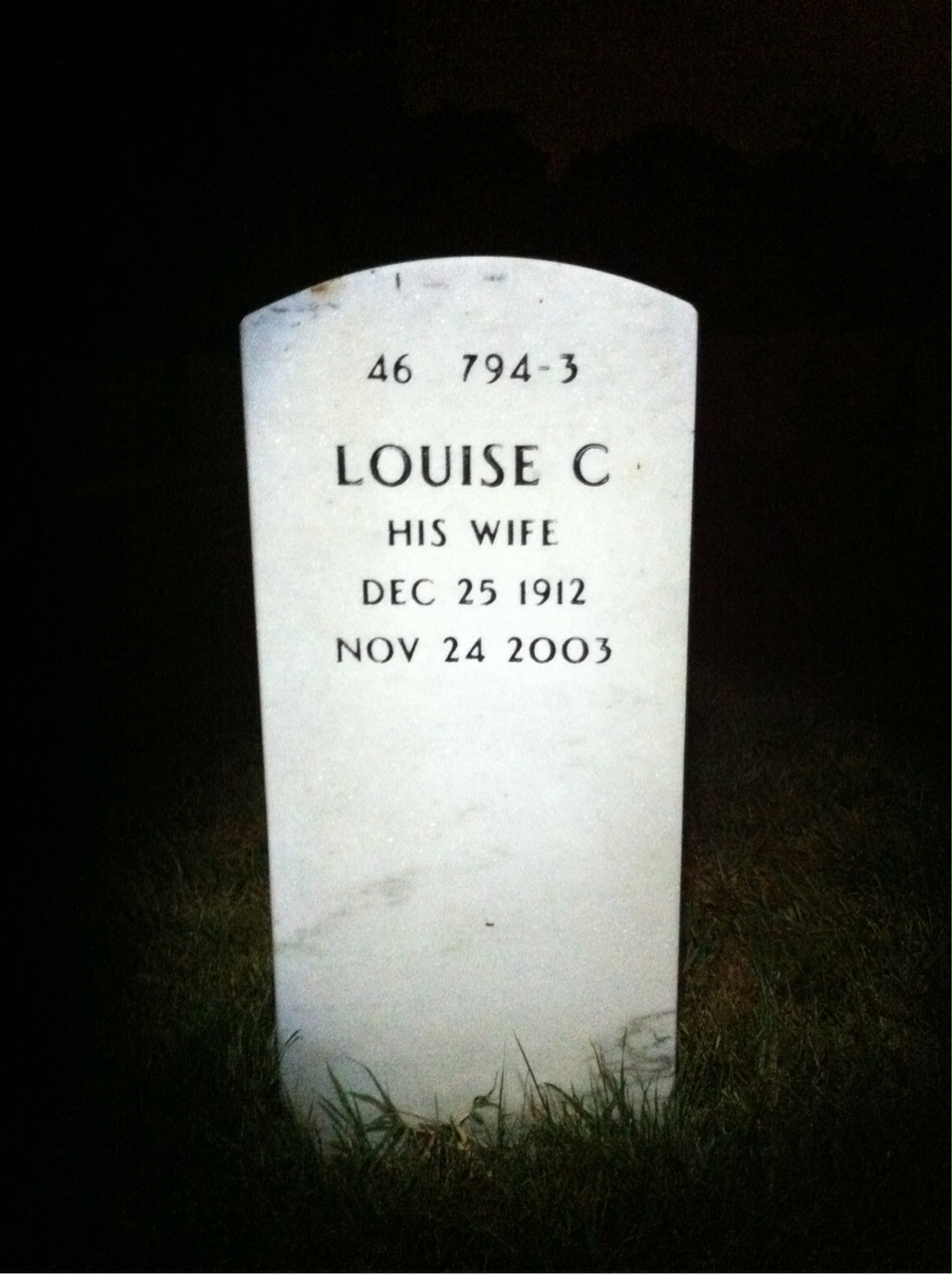 Back of headstone — William Dalton