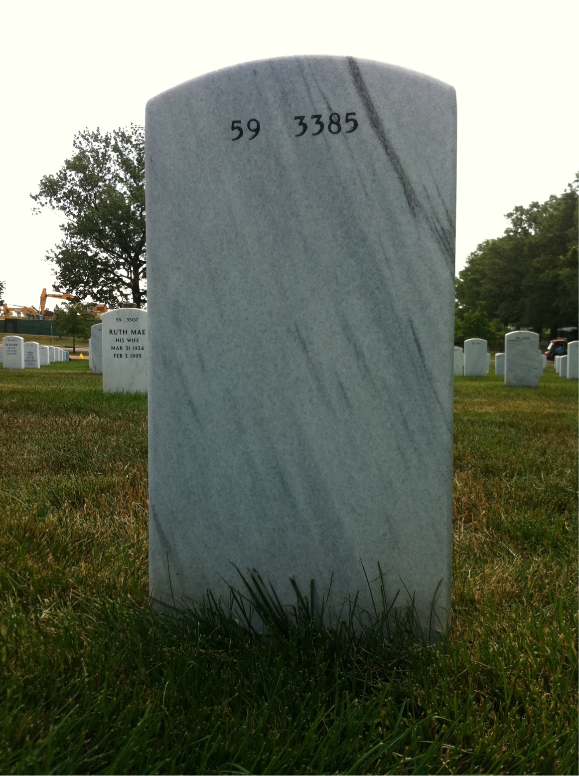 Back of headstone — Tyrone Rice
