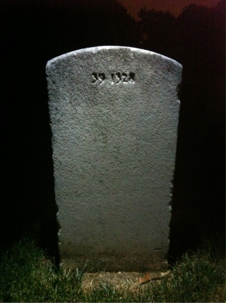 Back of headstone — Arthur Baldinger