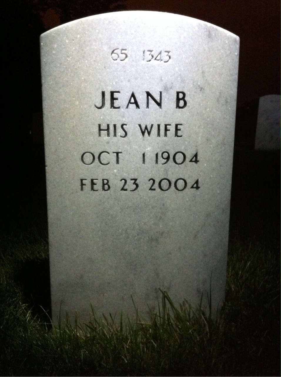 Back of headstone — Luther Anderson