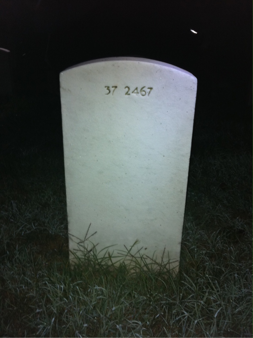 Back of headstone — James H King