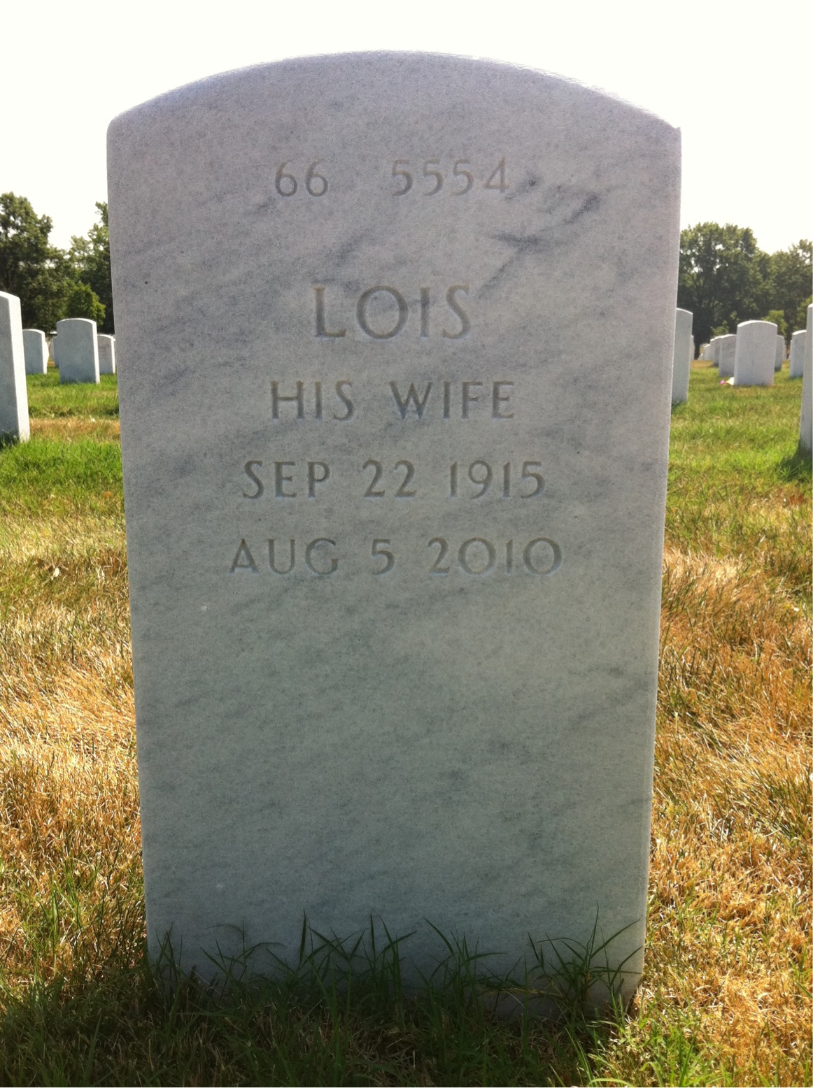 Back of headstone — John Baum