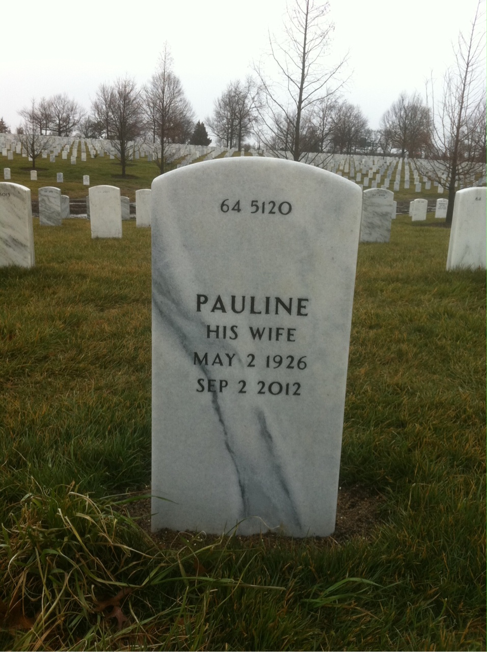Back of headstone — William Klepper