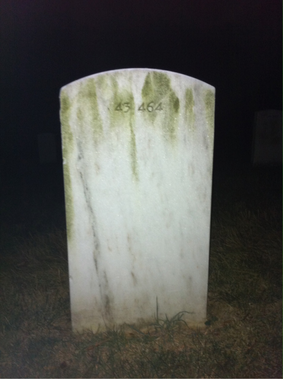 Back of headstone — William V Newell