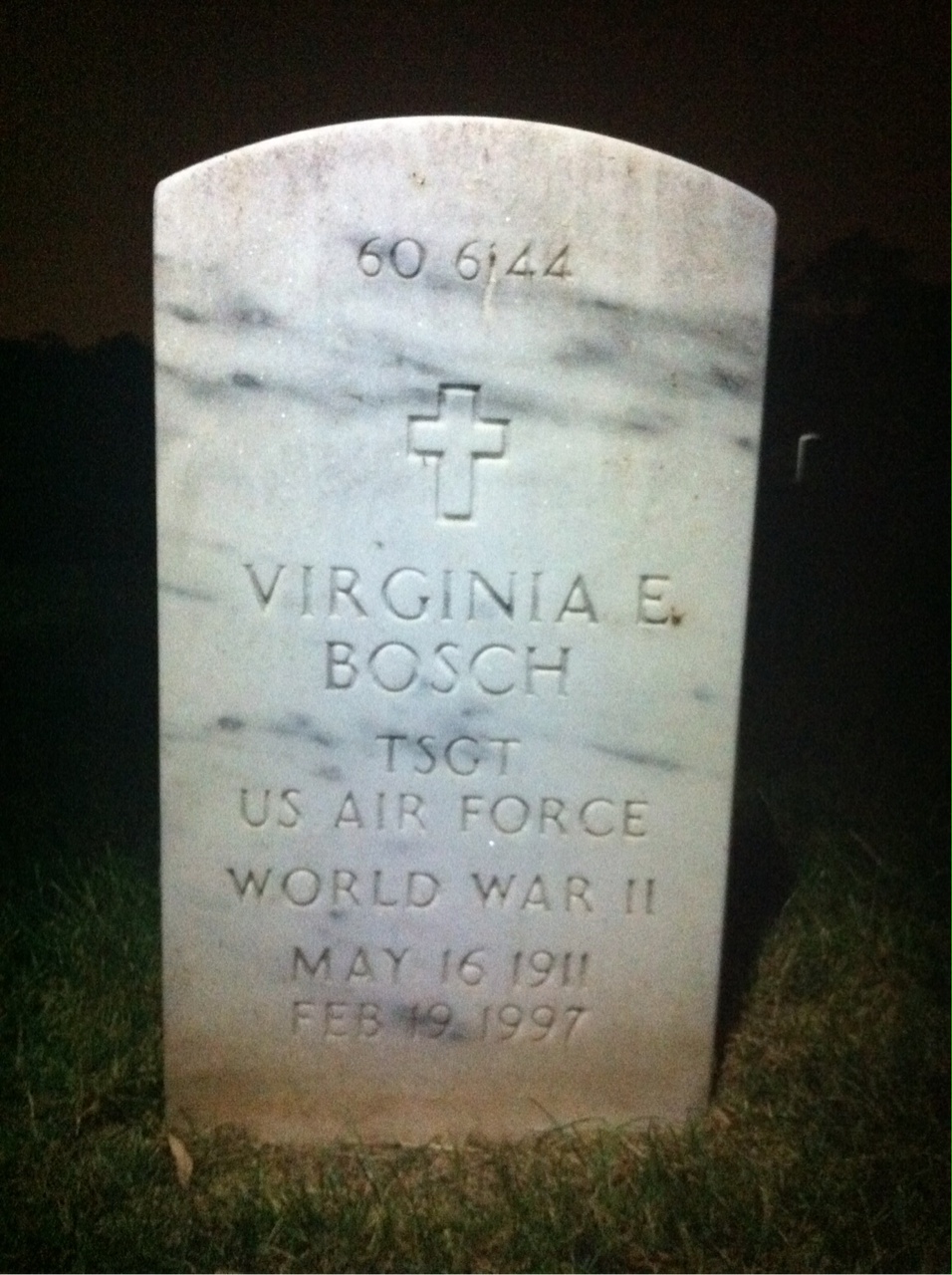Back of headstone — Virginia C Bosch