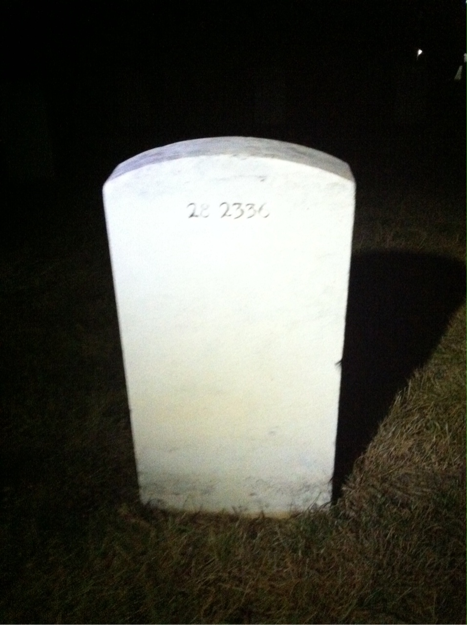 Back of headstone — Harvey Mulligan